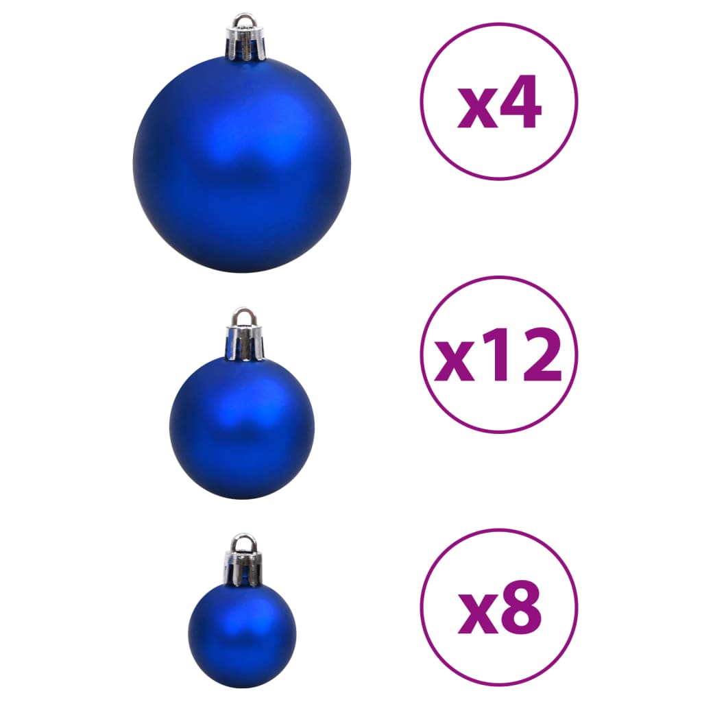vidaXL 100 db kék és ezüst karácsonyi gömb 3 / 4 / 6 cm