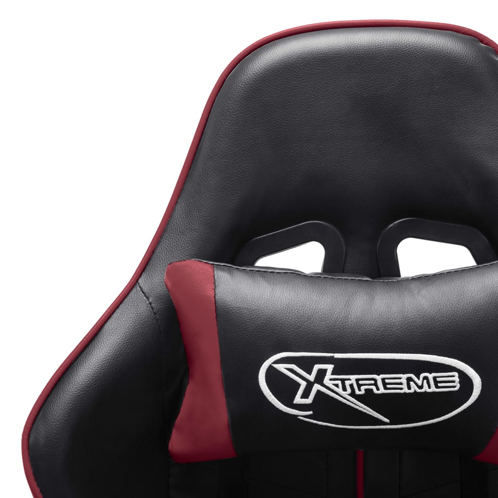 vidaXL fekete és bordó műbőr gamer szék lábtámasszal