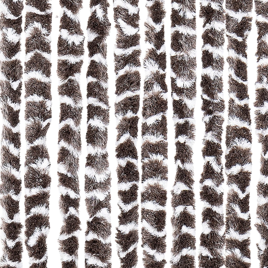 vidaXL barna és fehér zsenília rovarfüggöny 100 x 220 cm