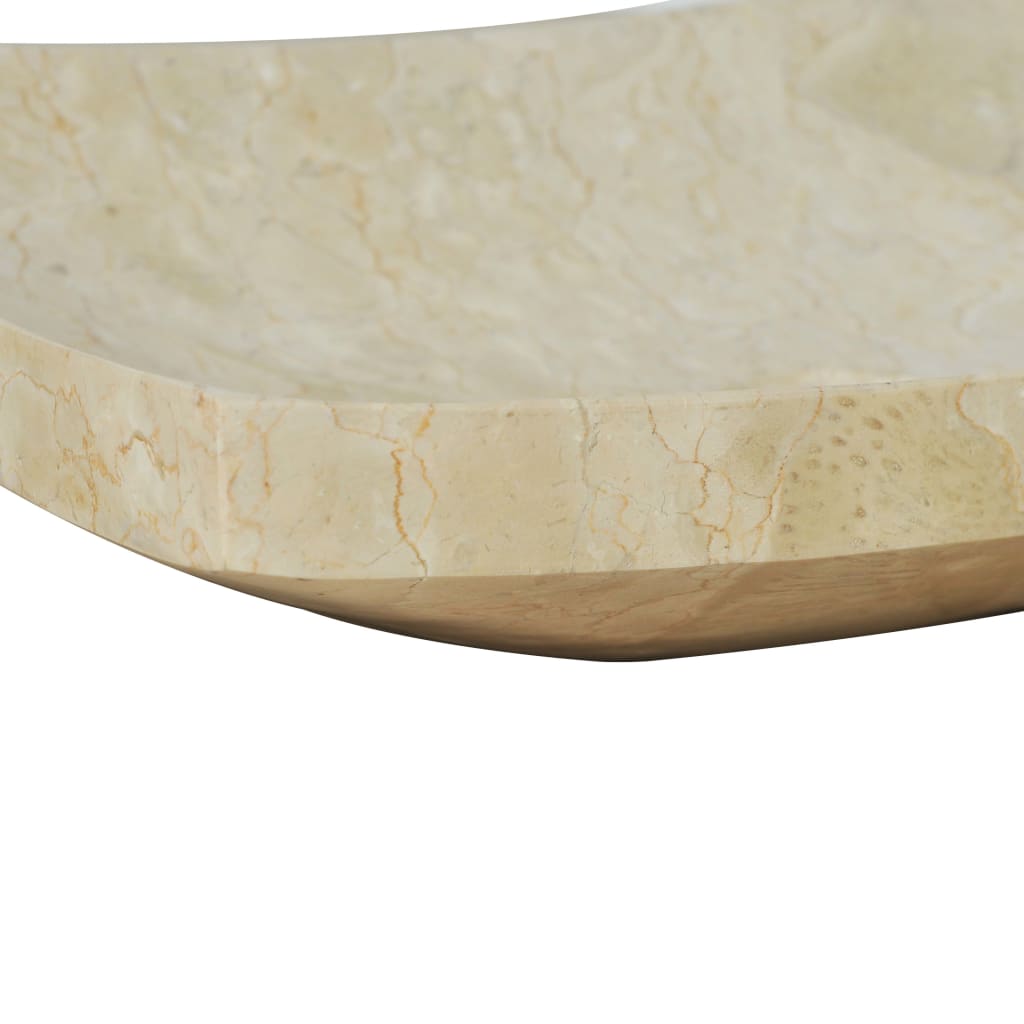 vidaXL krémszínű márvány mosdókagyló 50 x 35 x 12 cm