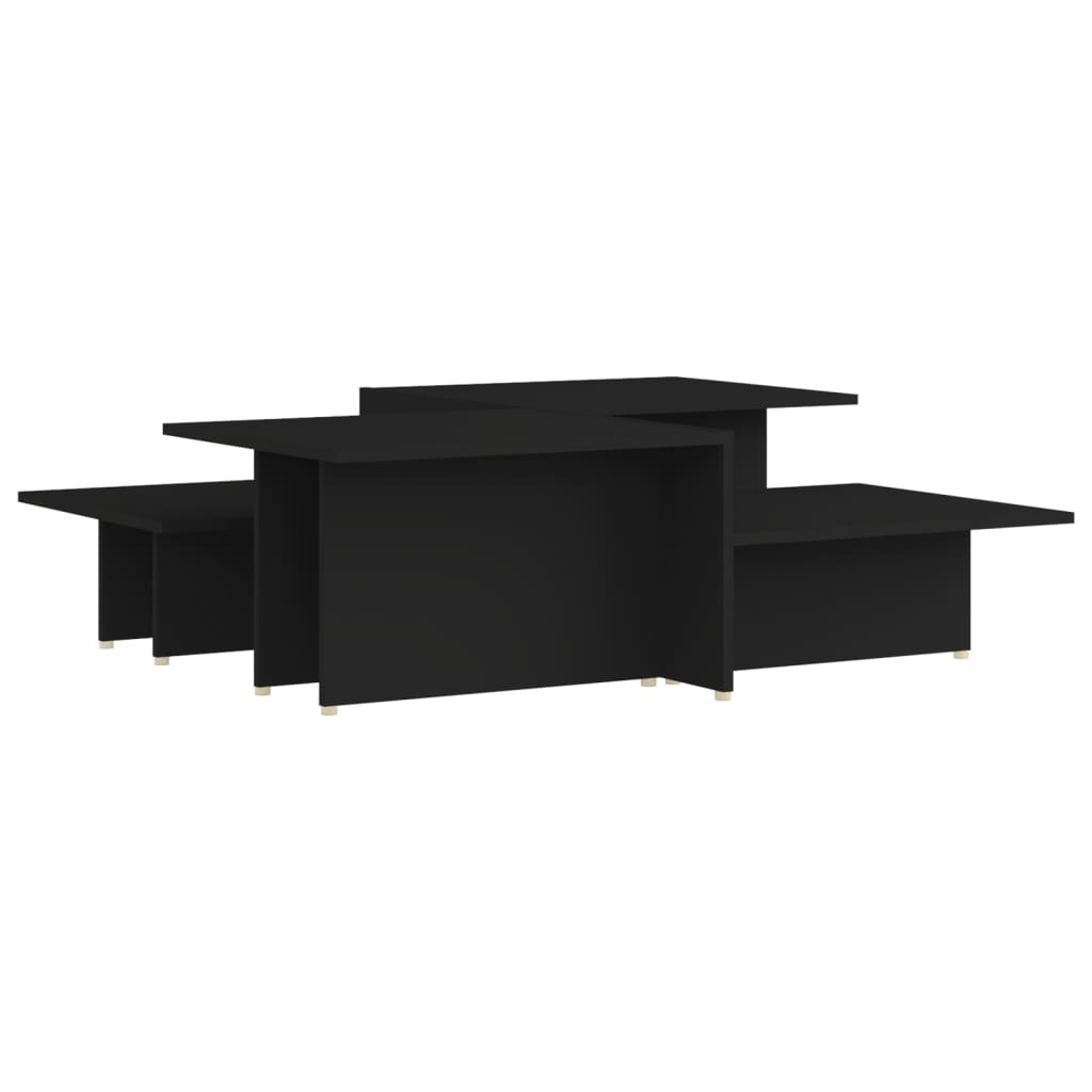 vidaXL 2 db fekete szerelt fa dohányzóasztal 111,5 x 50 x 33 cm
