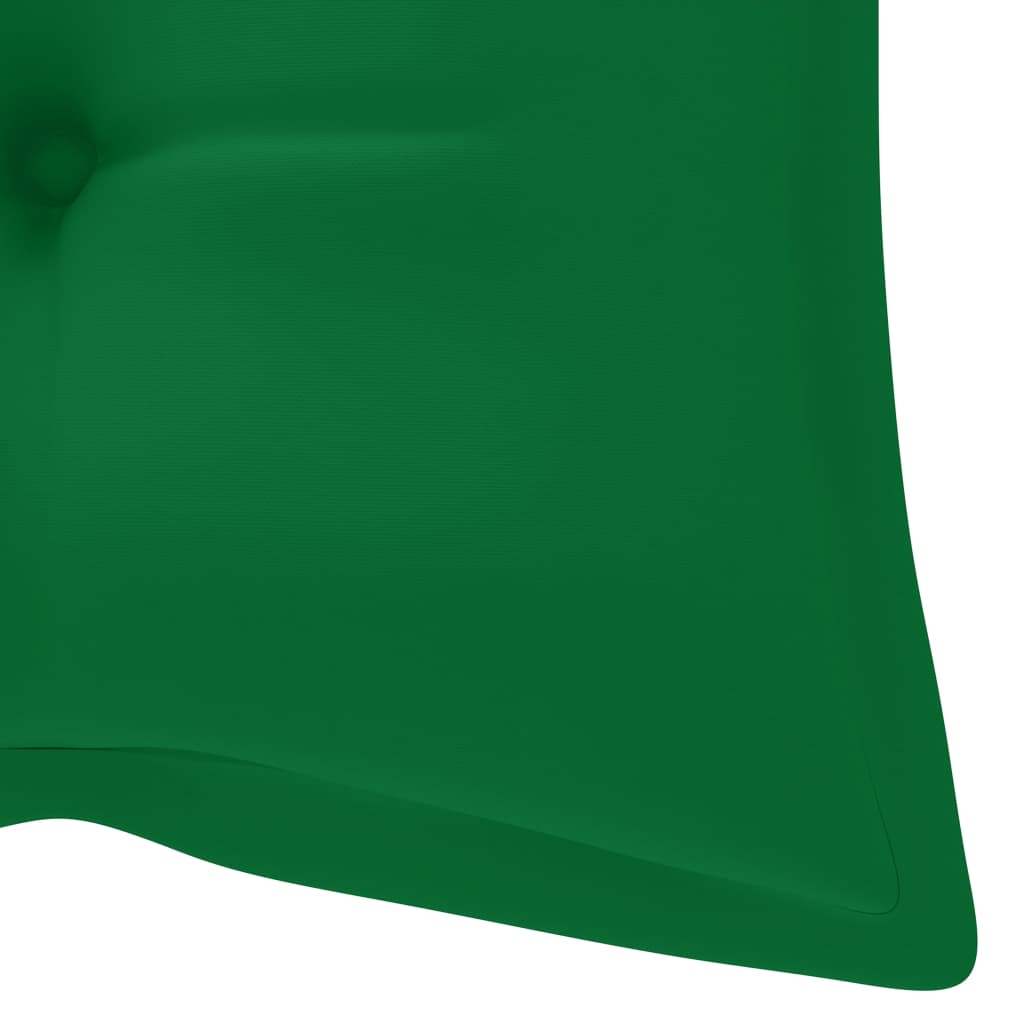 vidaXL tömör tíkfa hintaágy zöld párnával 170 cm