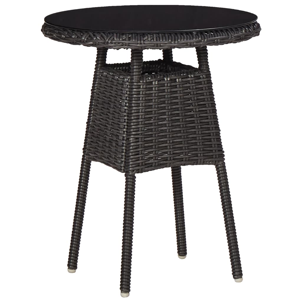 vidaXL 2 db fekete polyrattan kerti szék teázóasztallal