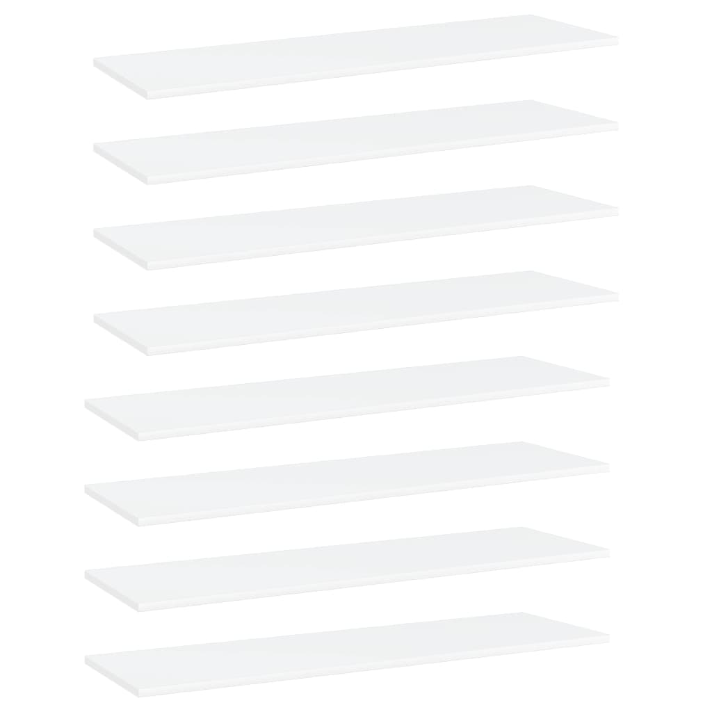 vidaXL 8 db fehér forgácslap könyvespolc 100 x 30 x 1,5 cm