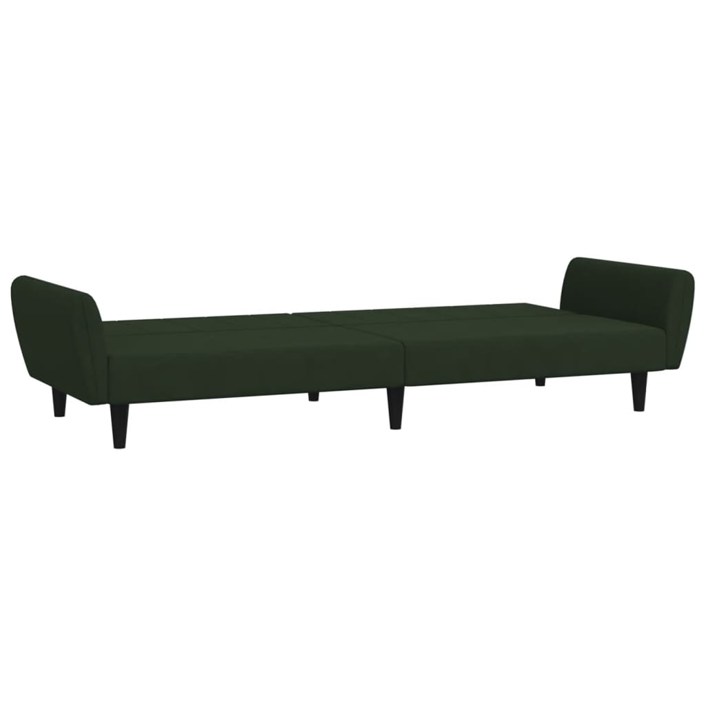 vidaXL kétszemélyes sötétzöld bársony kanapéágy