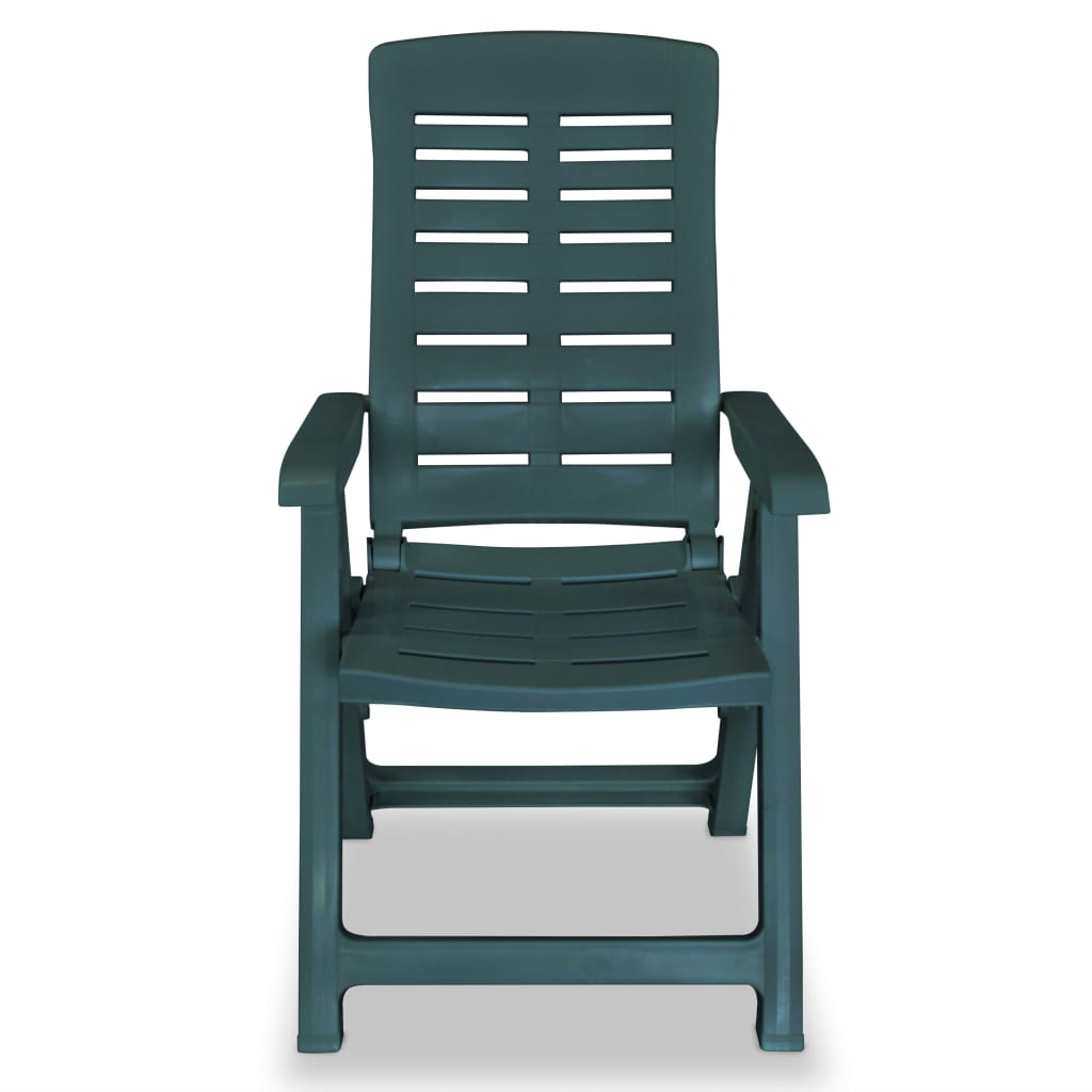 vidaXL 4 db zöld dönthető műanyag kerti szék