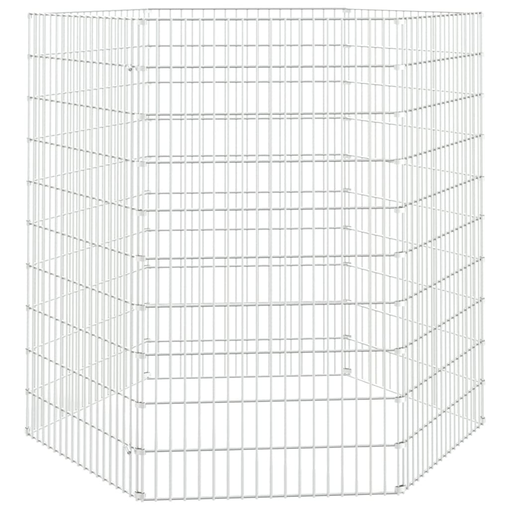 vidaXL 6 paneles horganyzott vas nyúlketrec 54x100 cm