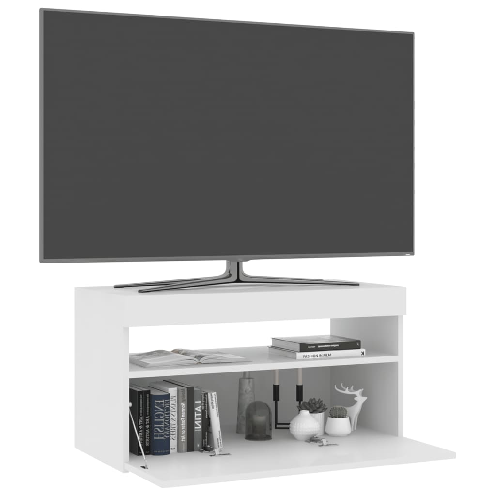 vidaXL fehér TV-szekrény LED-világítással 75 x 35 x 40 cm