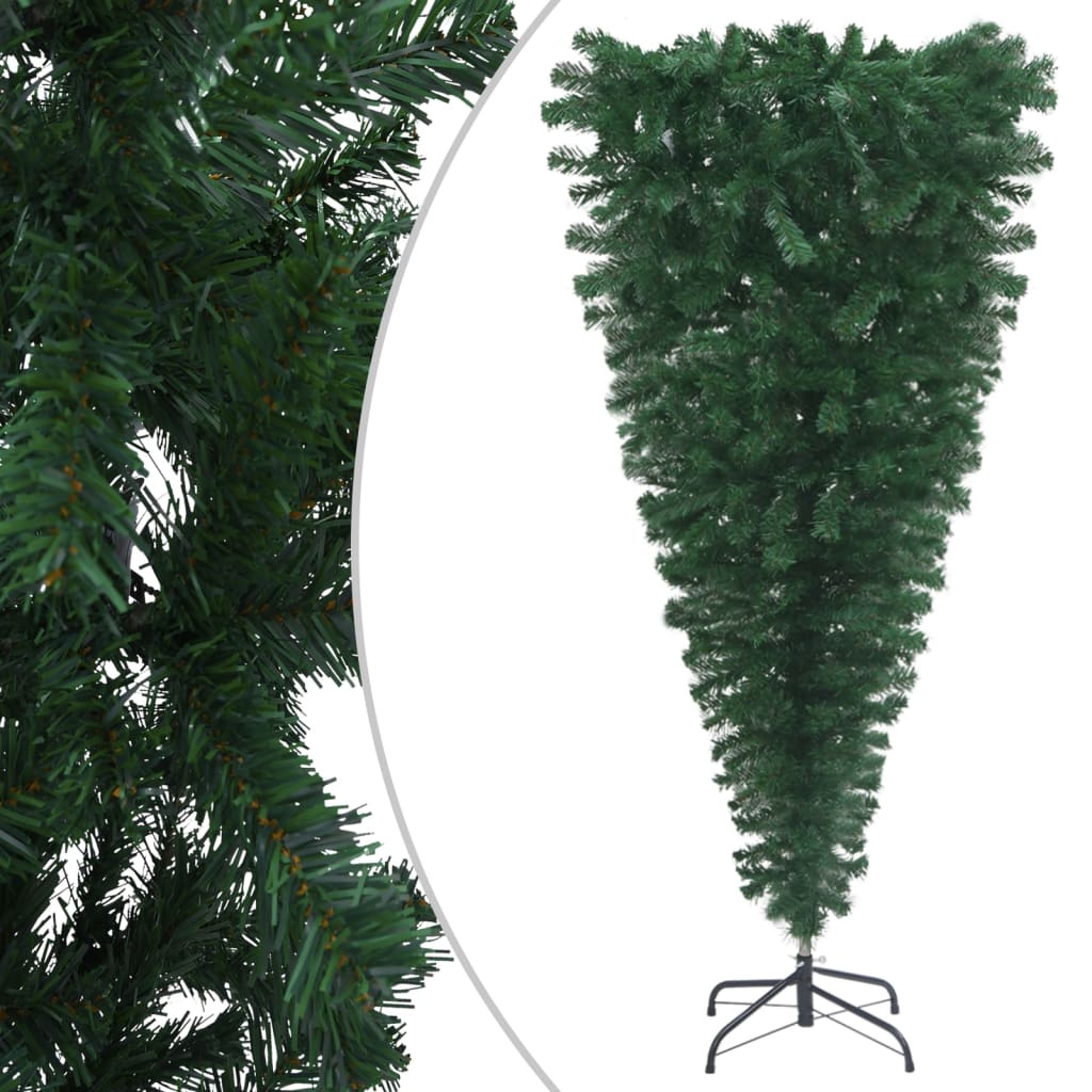 vidaXL megvilágított fordított műkarácsonyfa gömb szettel 210 cm