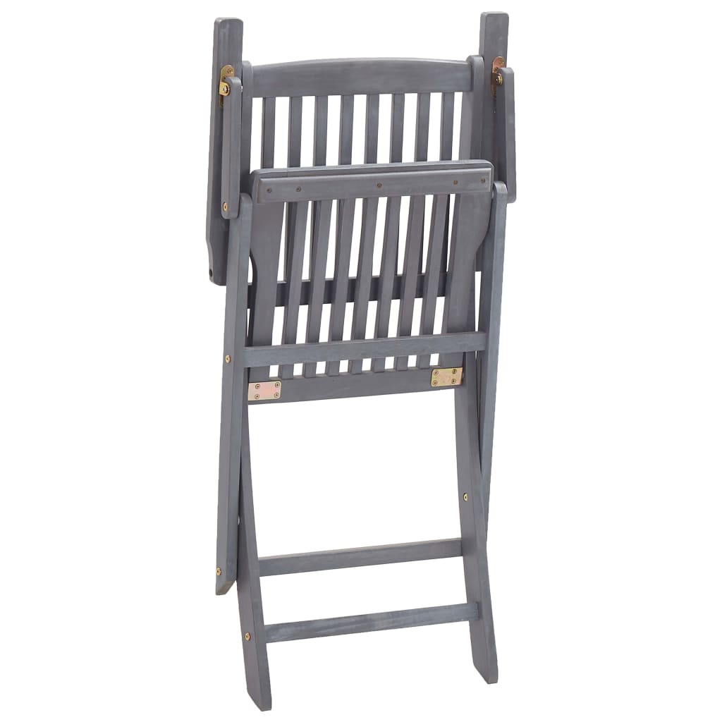 vidaXL 6 db összecsukható tömör akácfa kültéri szék párnákkal