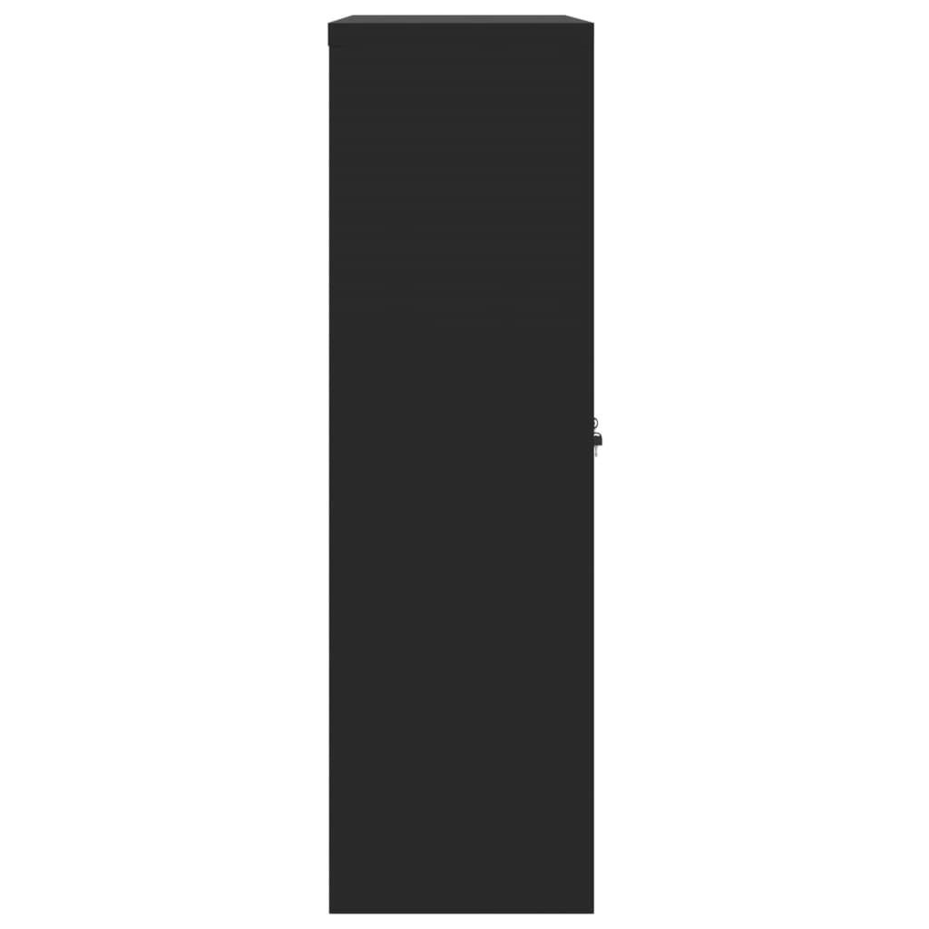 vidaXL fekete acél irattartó szekrény 90x40x140 cm