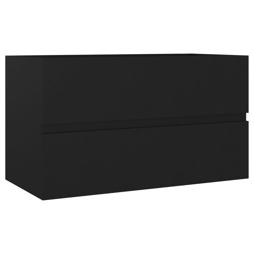 vidaXL fekete forgácslap mosdószekrény 80 x 38,5 x 45 cm