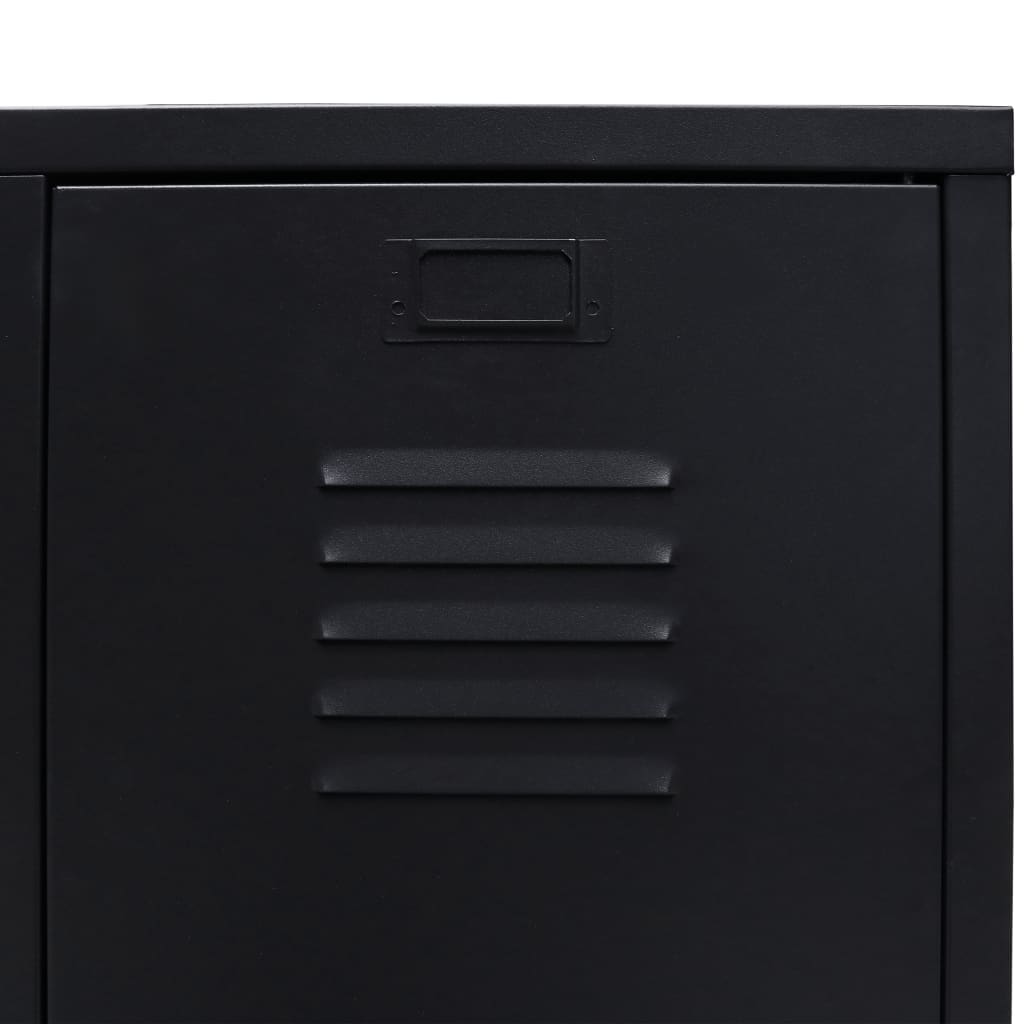 vidaXL ipari stílusú fekete fém ruhásszekrény 67 x 35 x 107 cm
