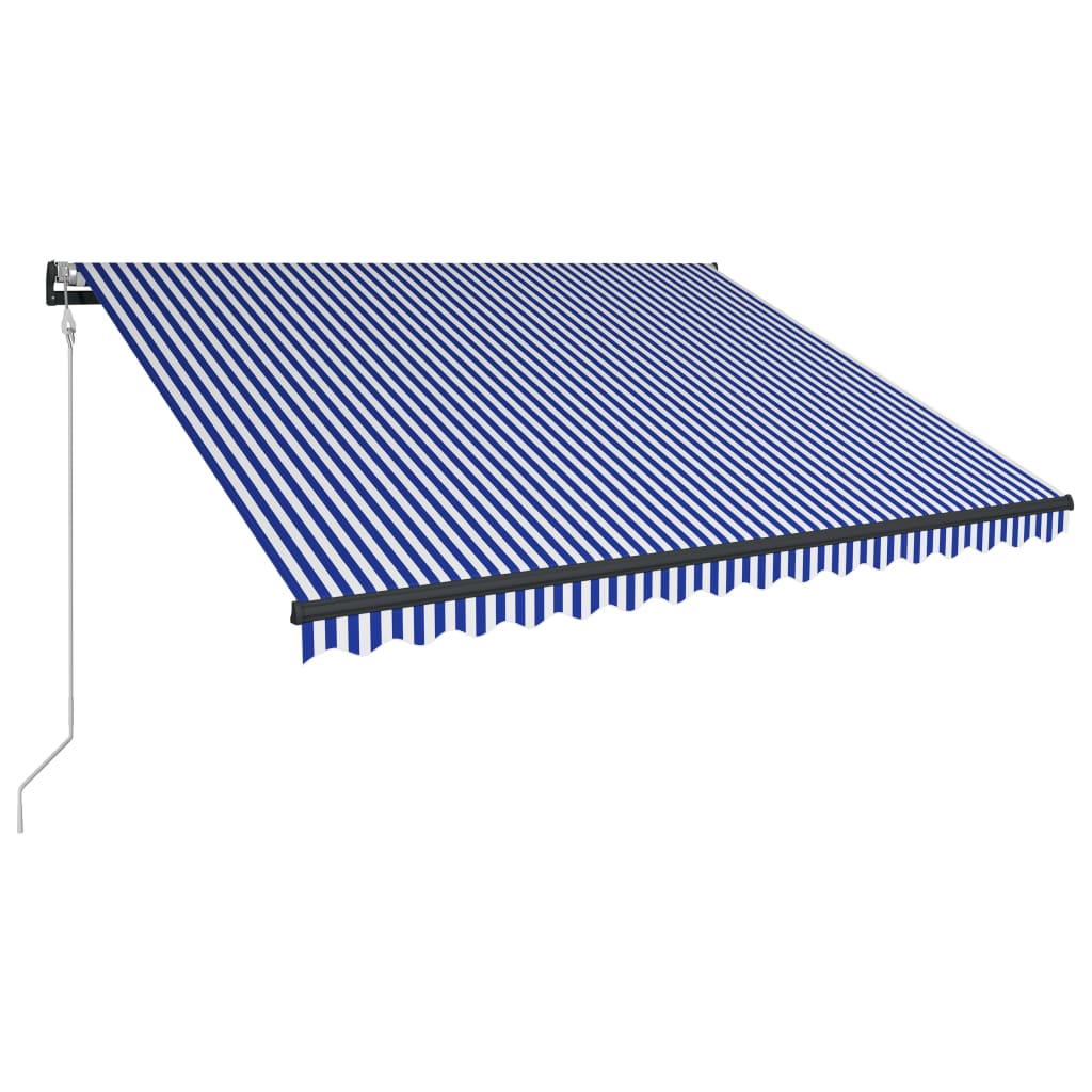 vidaXL kék és fehér szélérzékelős és LED-es napellenző 350 x 250 cm
