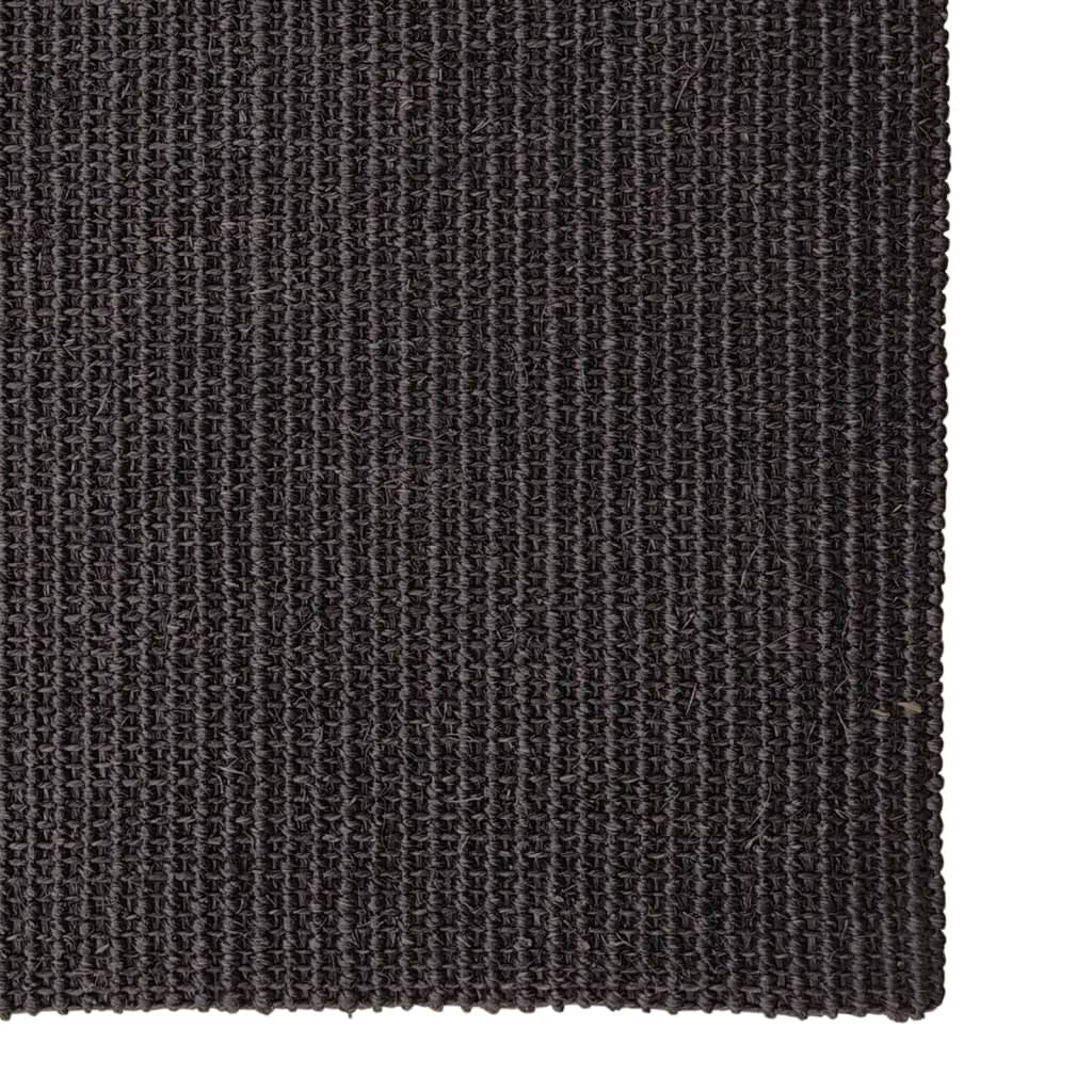 vidaXL fekete természetes szizálszőnyeg 80x250 cm