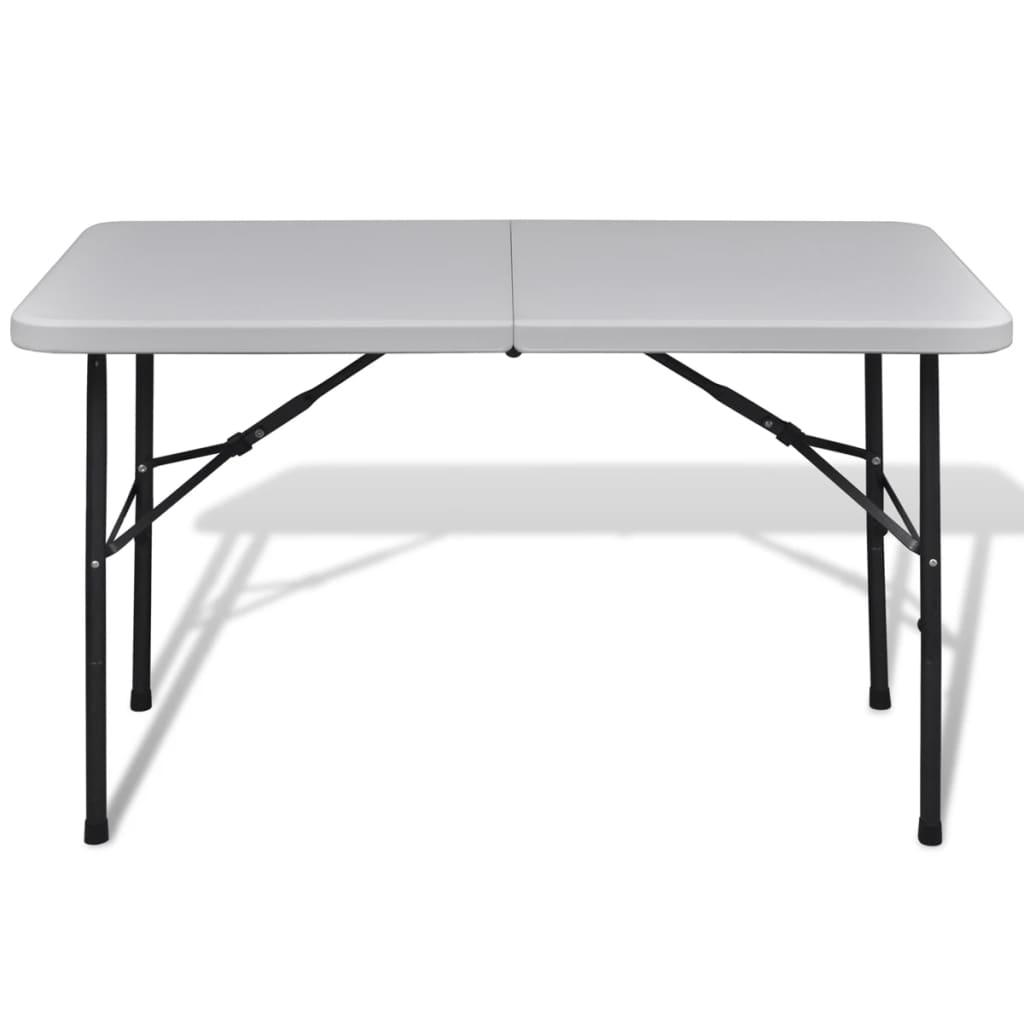 vidaXL fehér HDPE összecsukható kerti asztal 122 cm