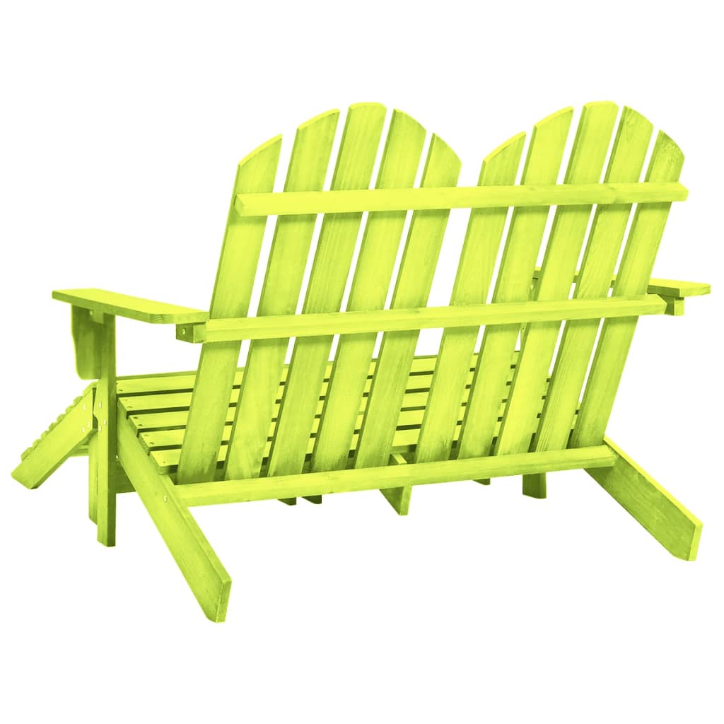 vidaXL kétszemélyes zöld fenyőfa kerti adirondack szék és zsámoly