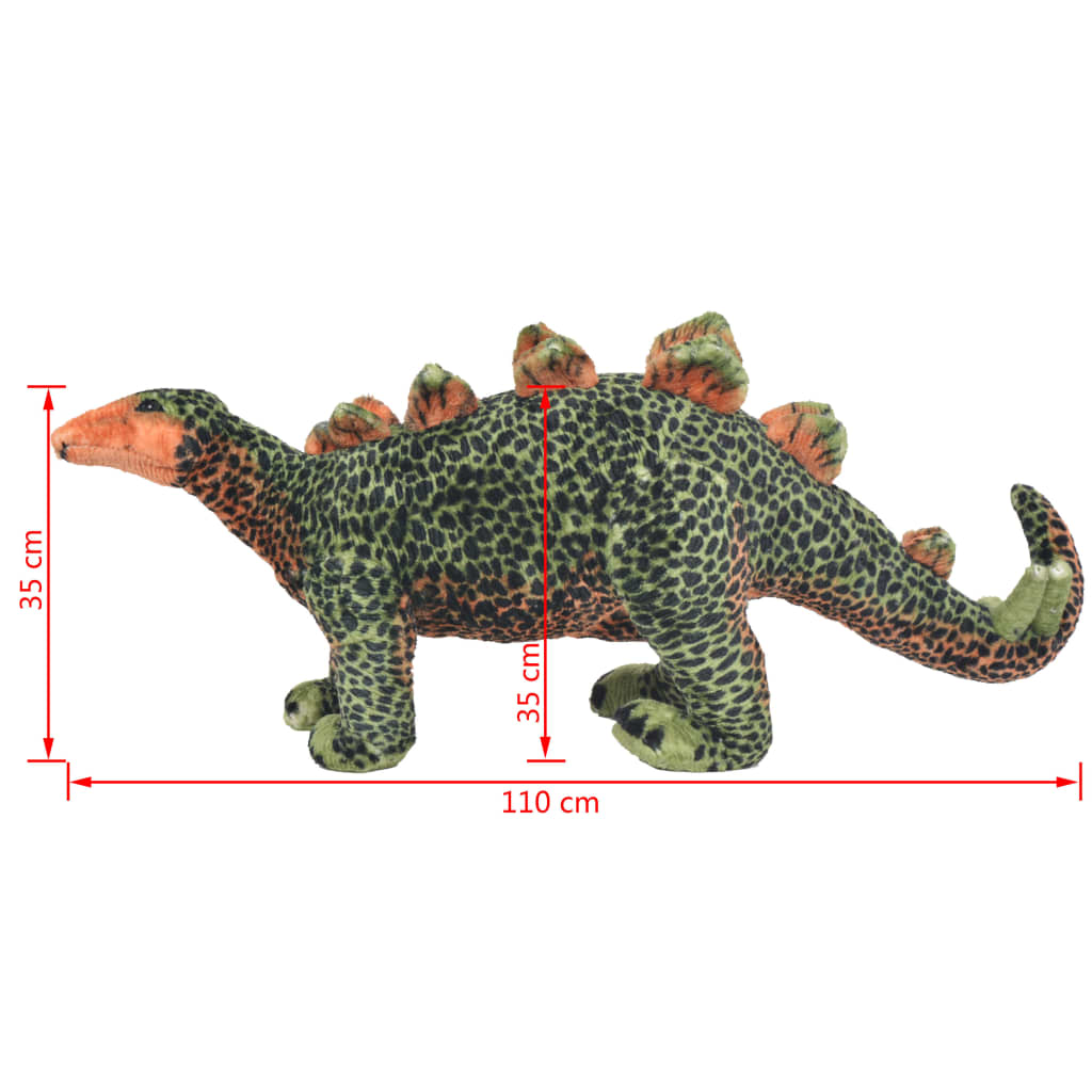 vidaXL zöld és narancs álló stegosaurusz plüssjáték XXL