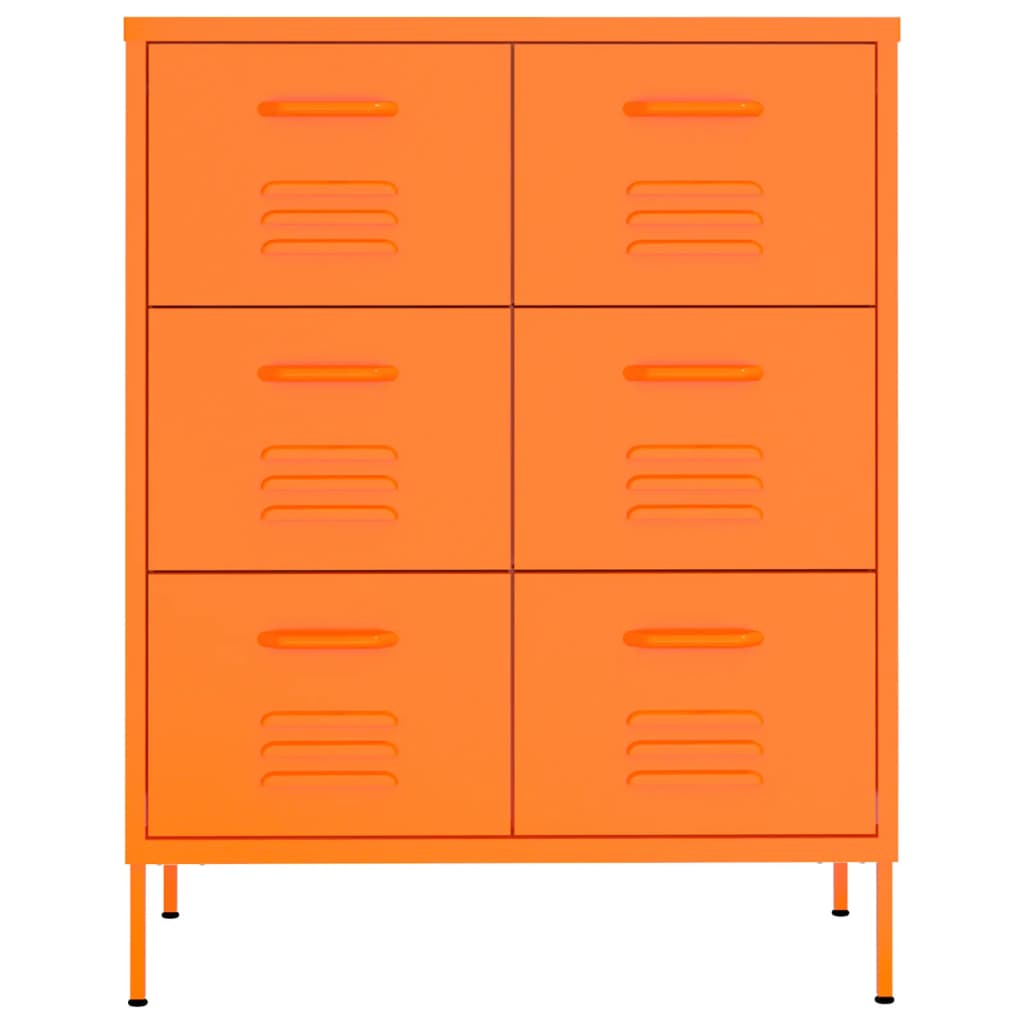 vidaXL narancssárga acél fiókos szekrény 80 x 35 x 101,5 cm