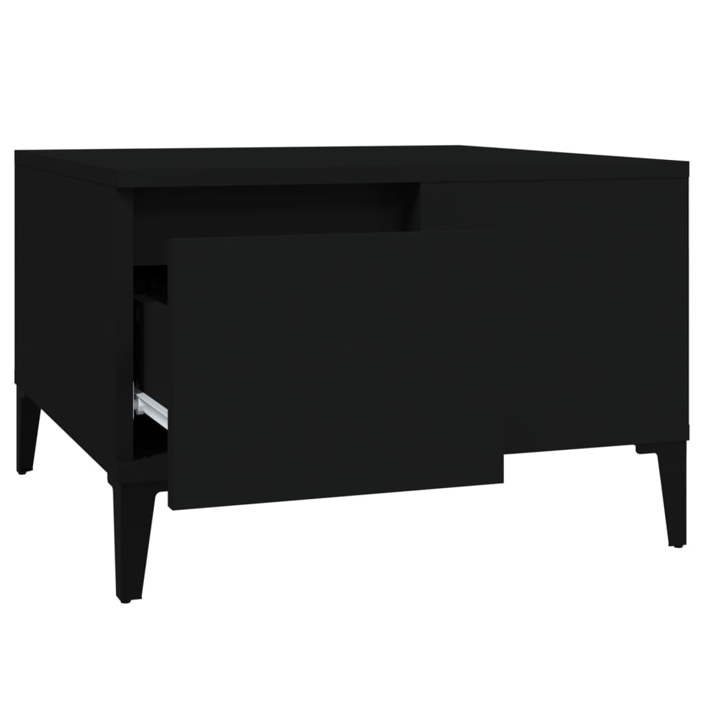 vidaXL fekete szerelt fa dohányzóasztal 55x55x36,5 cm