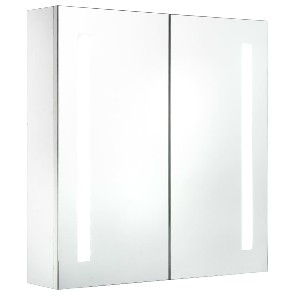vidaXL tükrös fürdőszobaszekrény LED világítással 62 x 14 x 62 cm