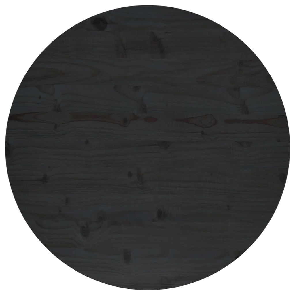 vidaXL fekete tömör fenyőfa asztallap Ø70 x 2,5 cm