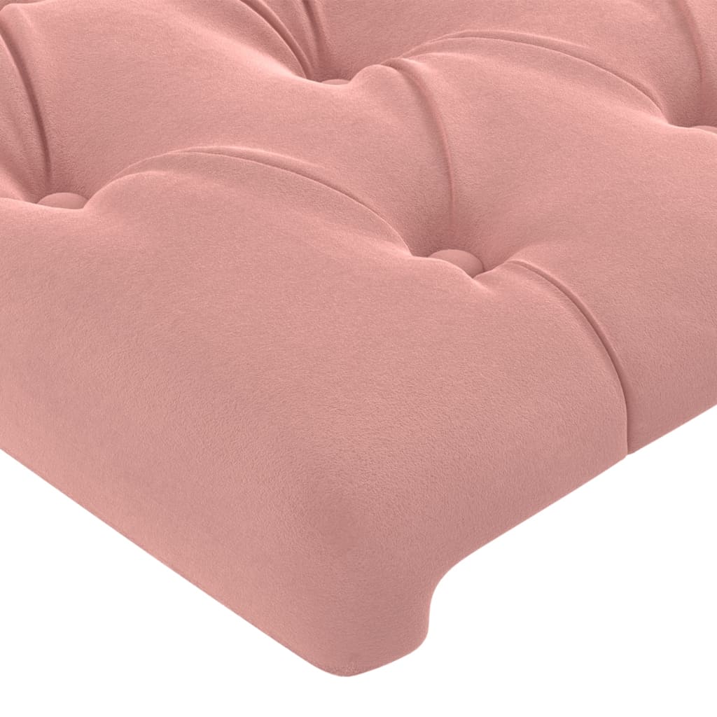vidaXL rózsaszín bársony fejtámla szárnyakkal 203x16x118/128 cm