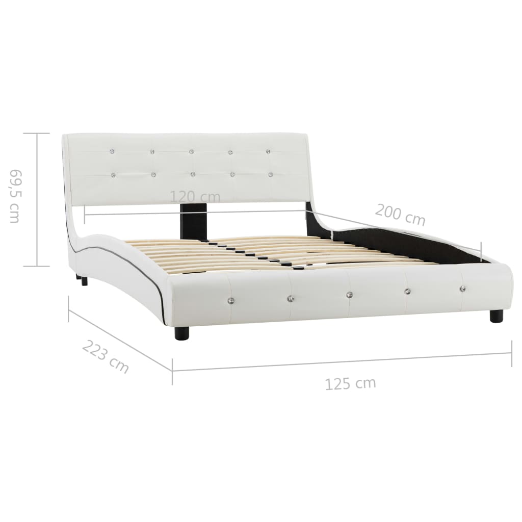 vidaXL fehér műbőr ágy memóriahabos matraccal 120 x 200 cm