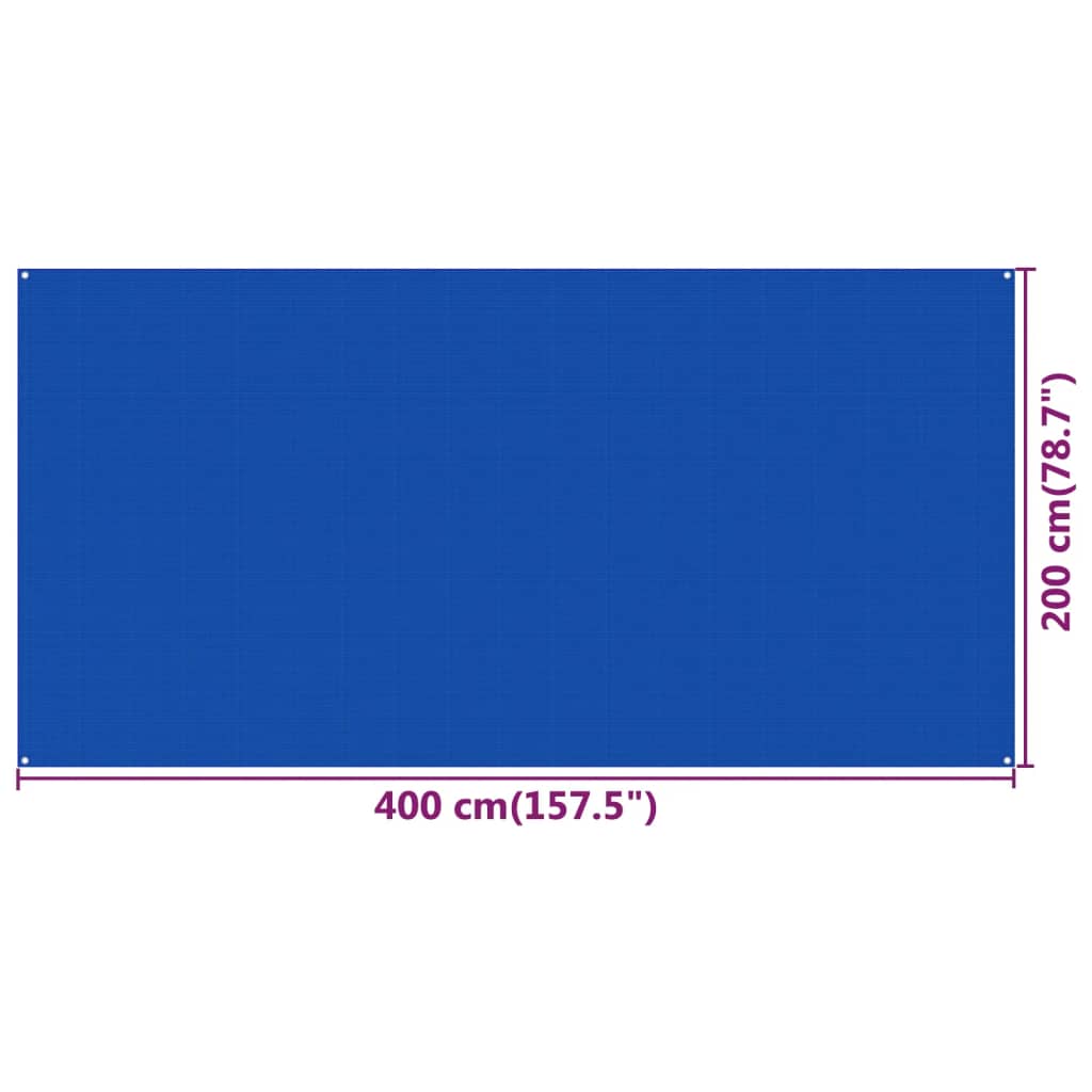 vidaXL kék HDPE sátorszőnyeg 200 x 400 cm