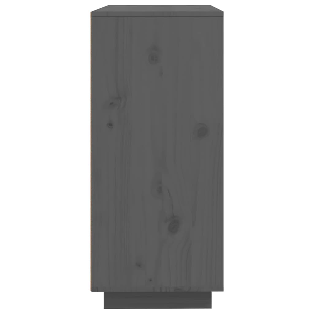 vidaXL szürke tömör fenyőfa tálalószekrény 60x35x80 cm