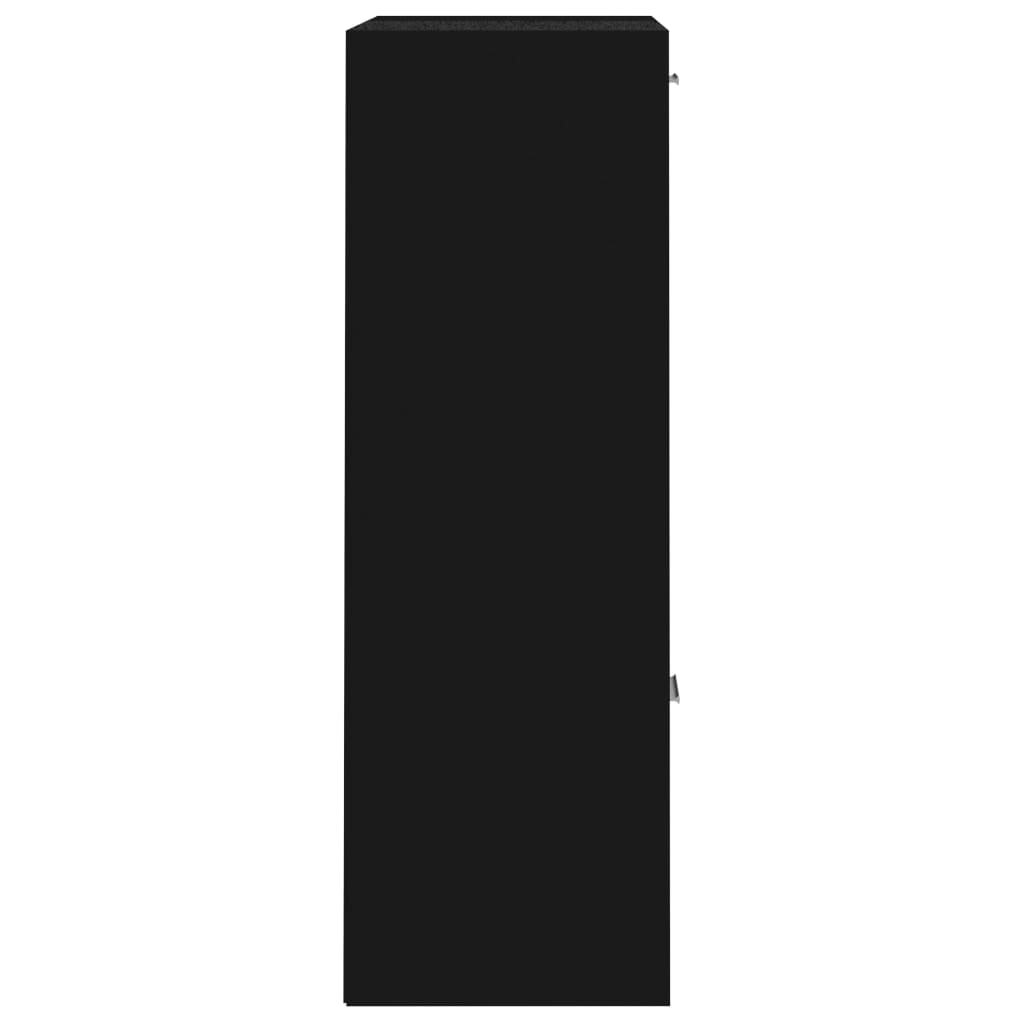 vidaXL fekete forgácslap tárolószekrény 60 x 29,5 x 90 cm
