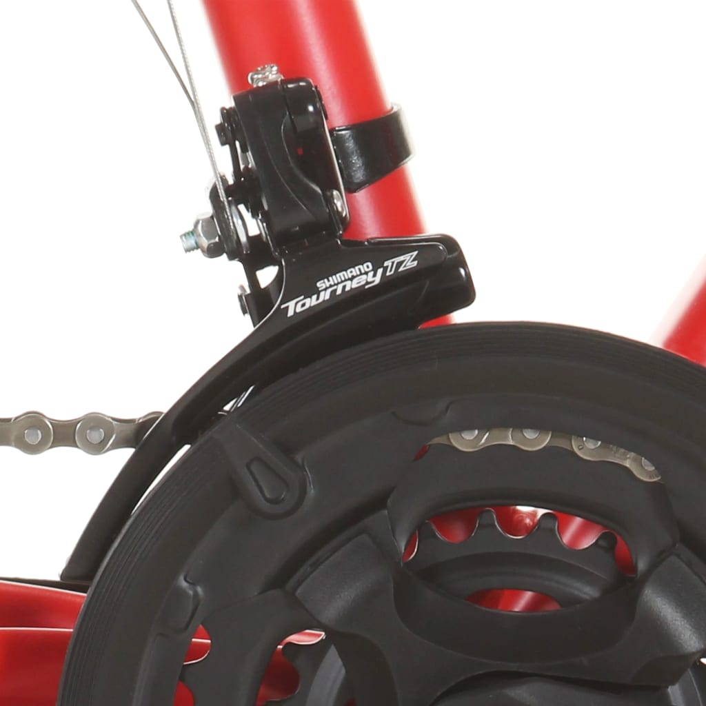vidaXL 21 sebességes piros mountain bike 27,5 hüvelykes kerékkel 42 cm