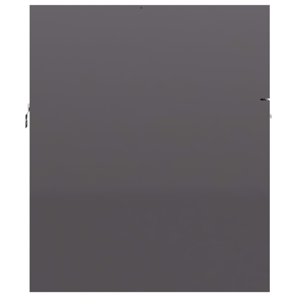 vidaXL magasfényű szürke forgácslap mosdószekrény 80 x 38,5 x 46 cm