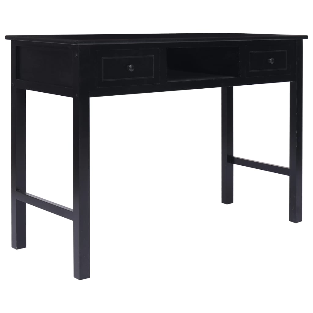 vidaXL fekete fa íróasztal 110 x 45 x 76 cm