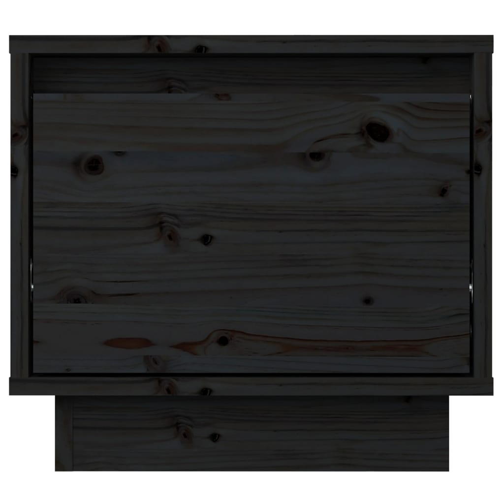 vidaXL 2 db fekete tömör fenyőfa éjjeliszekrény 35 x 34 x 32 cm