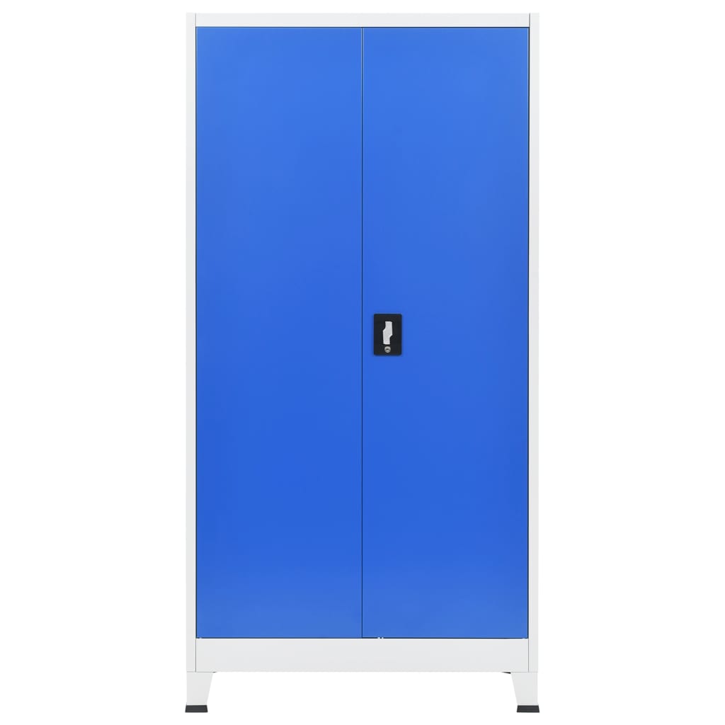 vidaXL szürke/kék fém irodaszekrény 90 x 40 x 180 cm