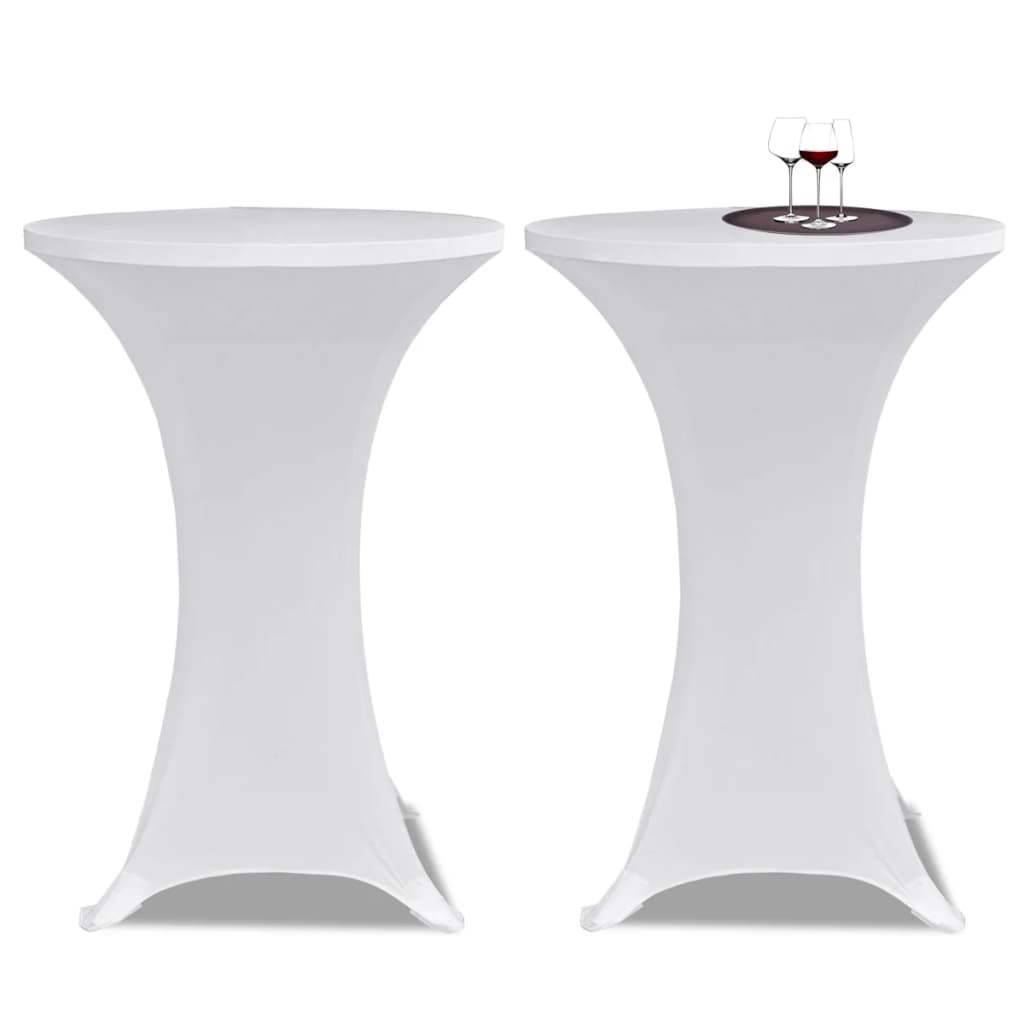 vidaXL 4 darab fehér sztreccs asztalterítő bárasztalhoz Ø80 cm