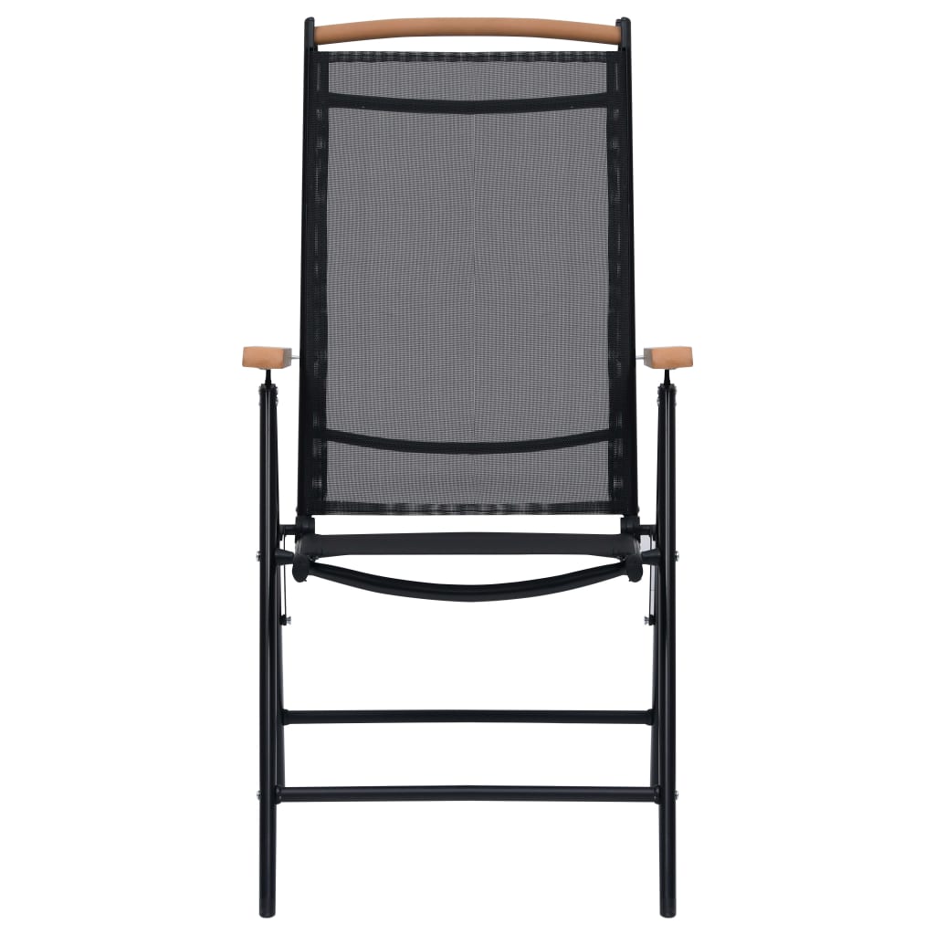 vidaXL 2 db fekete alumínium és textilén összecsukható kerti szék
