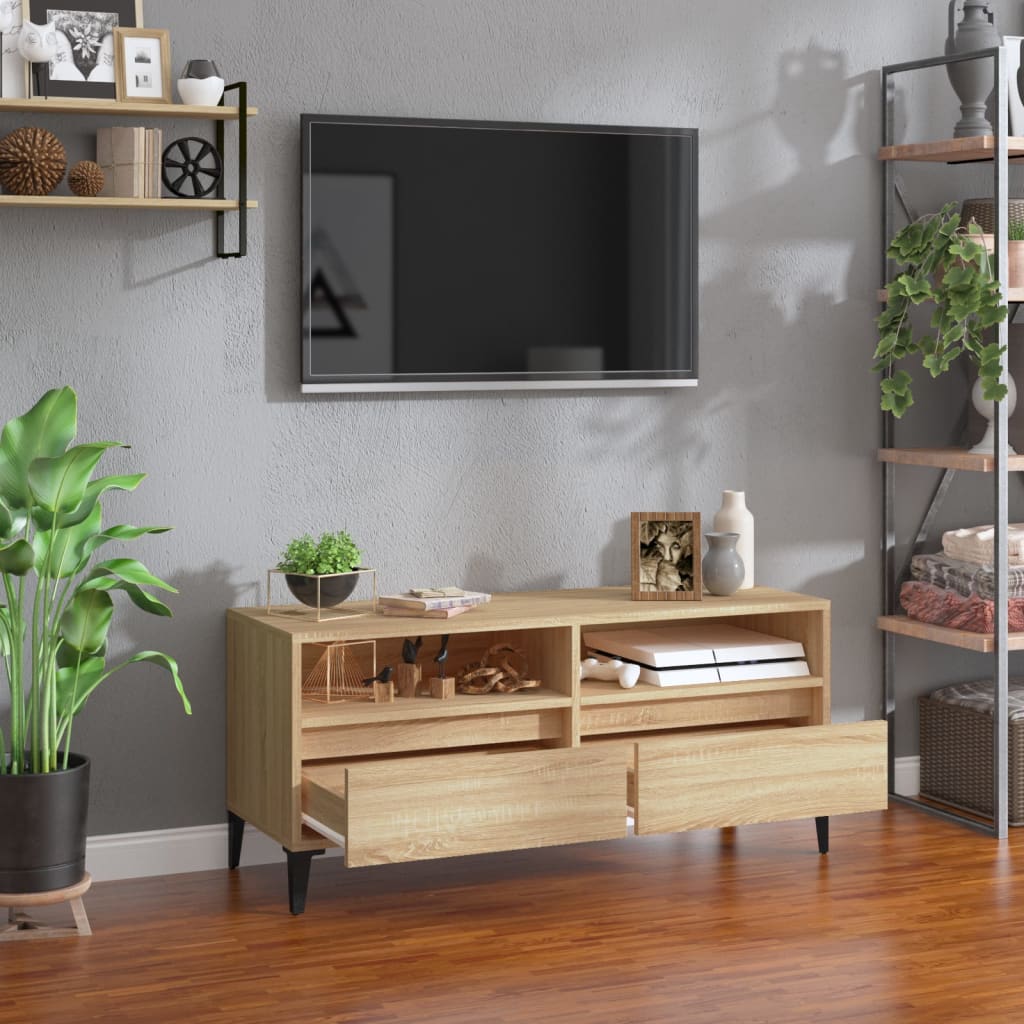 vidaXL sonoma tölgyszínű szerelt fa TV-szekrény 100x34,5x44,5 cm