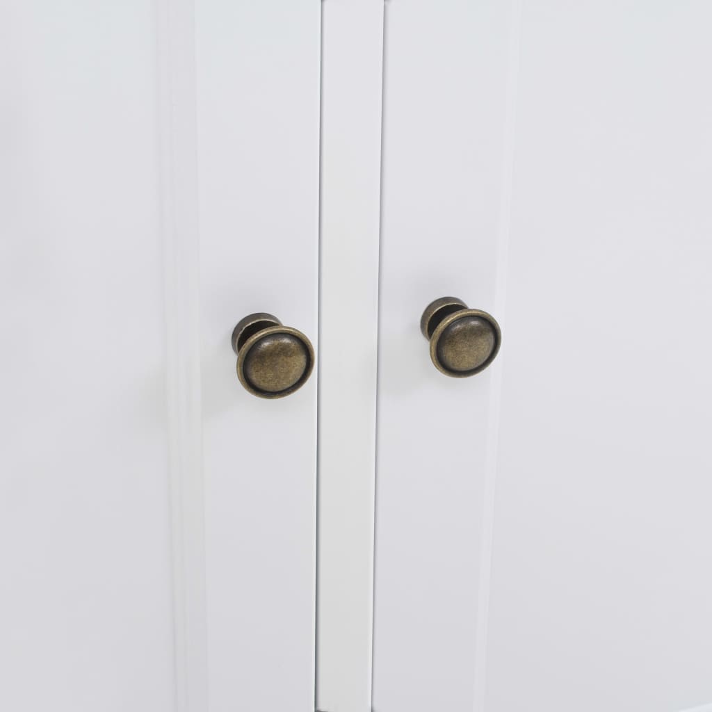 vidaXL 3 ajtós MDF és fenyőfa tálalószekrény 105 x 35 x 77,5 cm