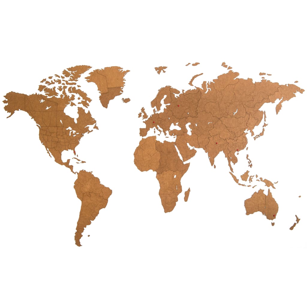MiMi Innovations Giant barna világtérkép fali dísz 280 x 170 cm