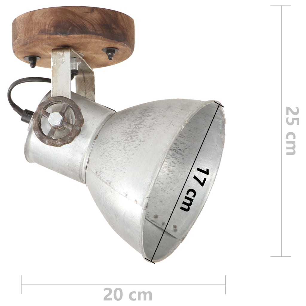 vidaXL 2 db ezüstszínű ipari fali-/mennyezeti lámpa 20 x 25 cm E27