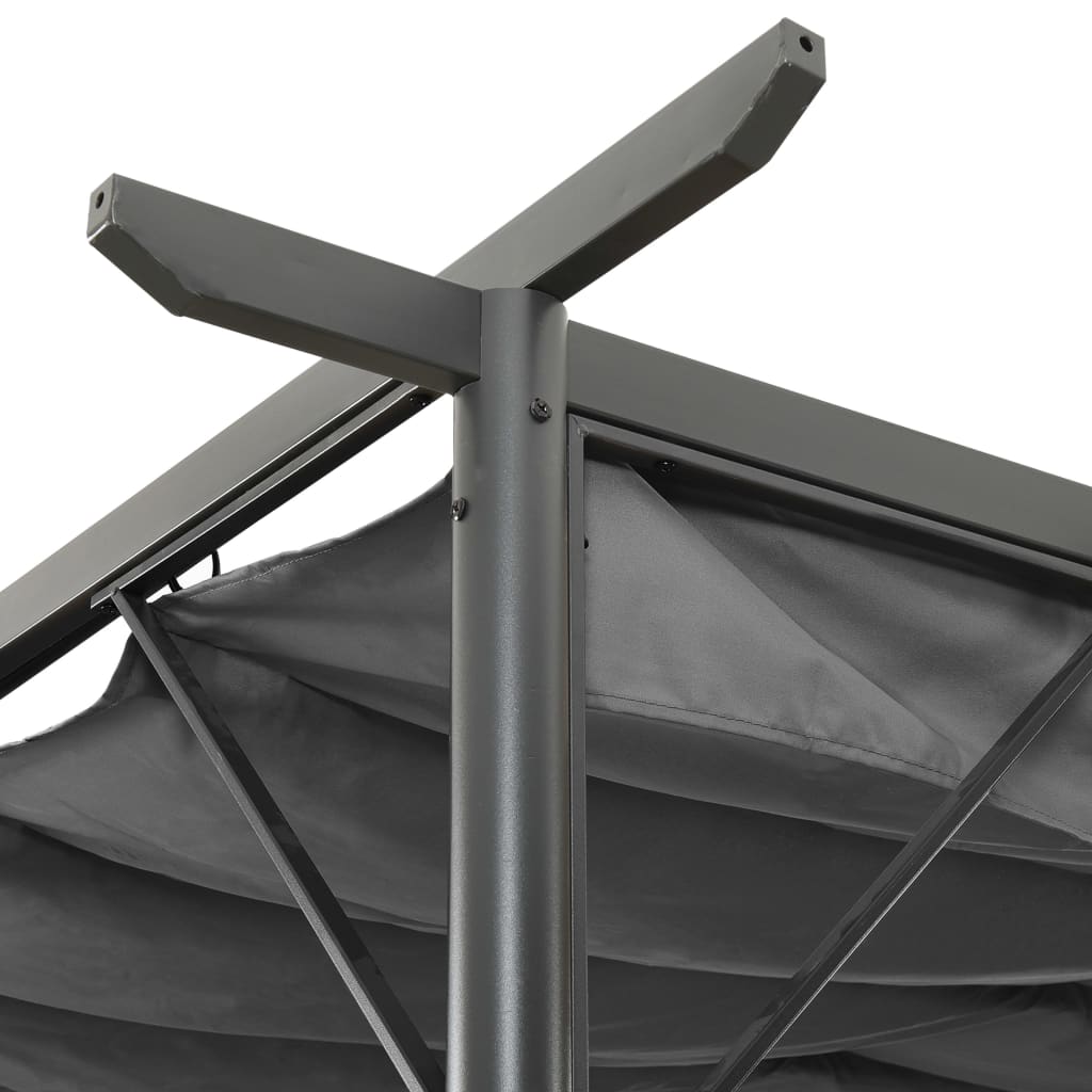 vidaXL antracitszürke acél pavilon behúzható tetővel 3 x 3 m 180 g/m²