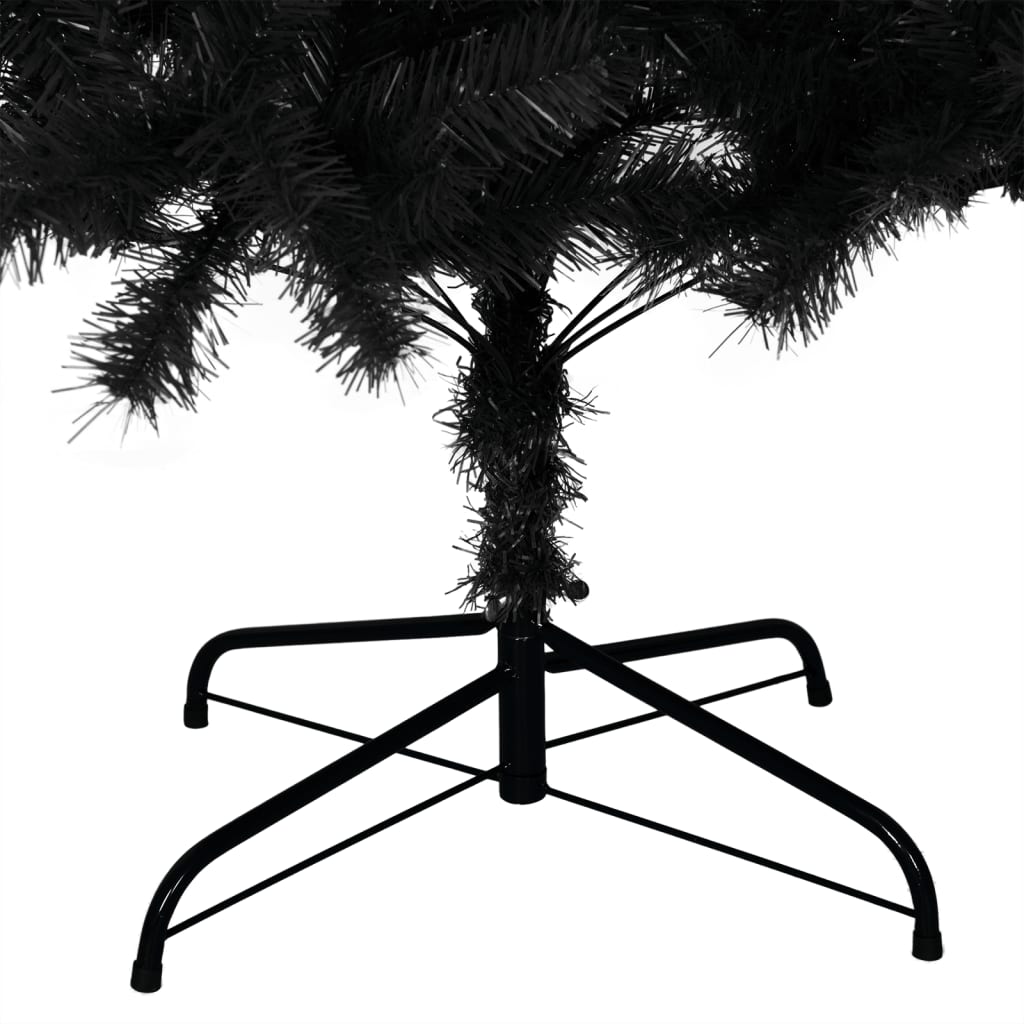 vidaXL fekete PVC műkarácsonyfa állvánnyal 180 cm