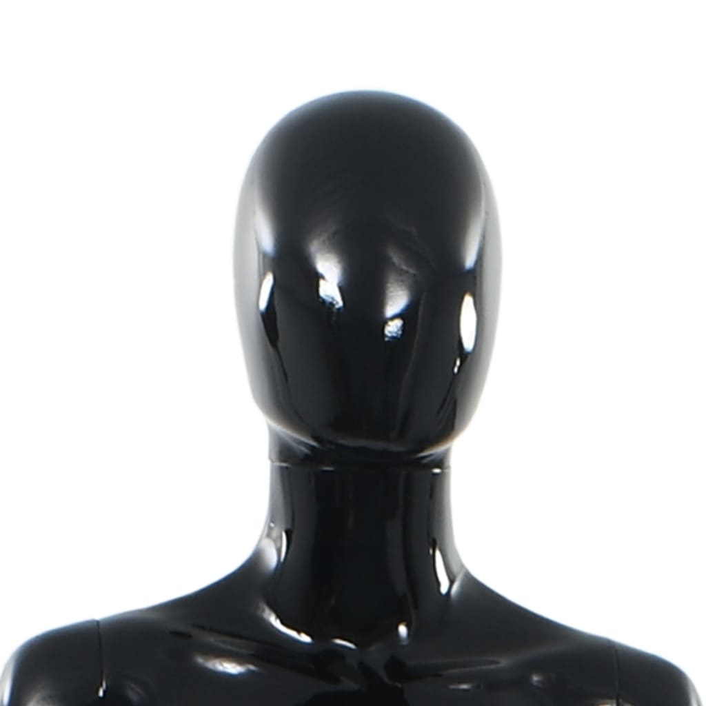 vidaXL fényes fekete, egész alakos női próbababa üvegtalppal 175 cm