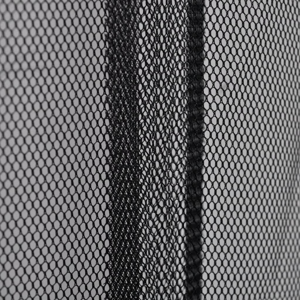5 Darab Szúnyogháló Függönny 220 x 100 cm Fekete Poliészter