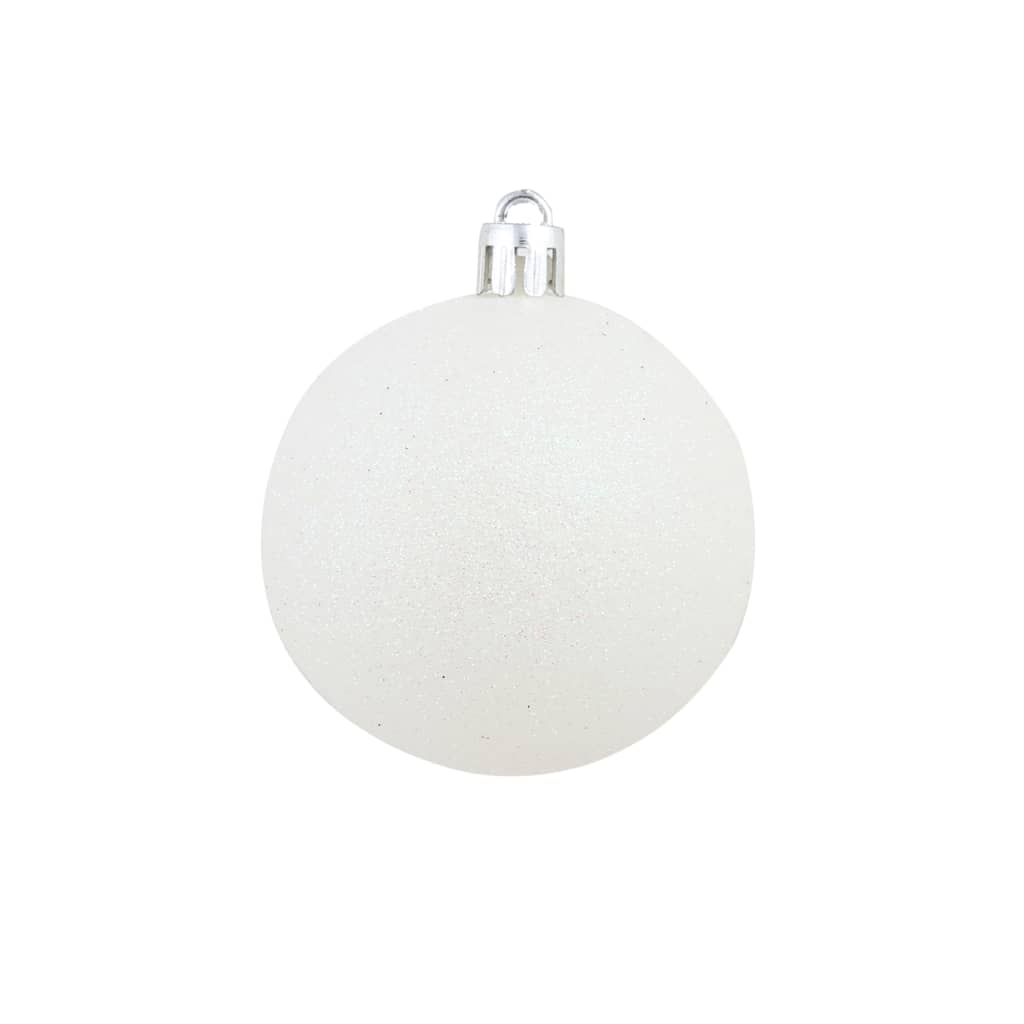 vidaXL 100 darabos fehér/szürke karácsonyi gömb készlet 3/4/6 cm