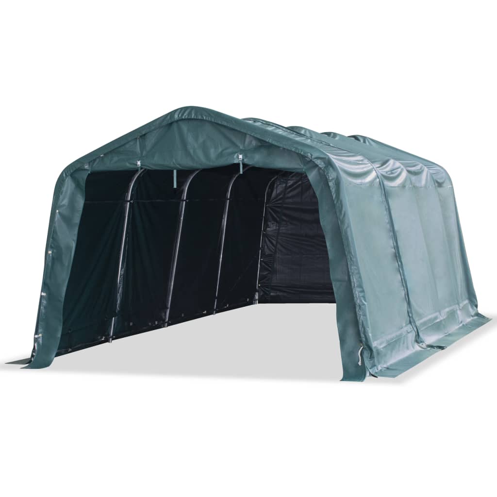 vidaXL sötétzöld elmozdítható PVC állattartó sátor 550 g/m² 3,3 x 6,4 m