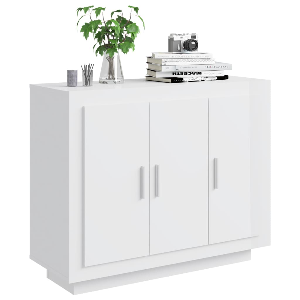 vidaXL magasfényű fehér szerelt fa tálalóasztal 92 x 35 x 75 cm