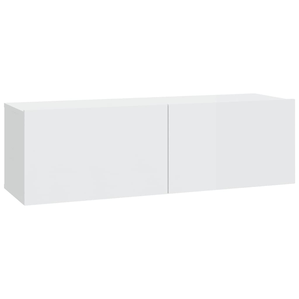 vidaXL 2 db magasfényű fehér szerelt fa fali TV-szekrény 100x30x30 cm